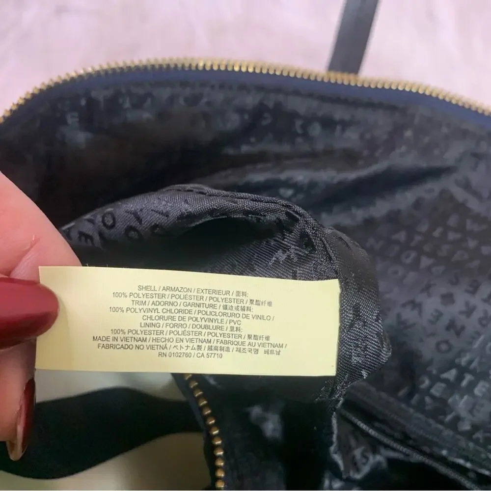 Kate Spade Navy and White Striped Overnight Duffle Bag B9